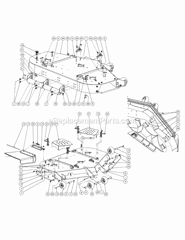 Fabricated Deck Assembly (2009) Diagram and Parts List for M54-KW 53AI8CT4050 Cub Cadet Sprayer